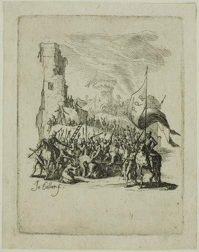 Cristo porta la croce, da La piccola passione da Jacques Callot
