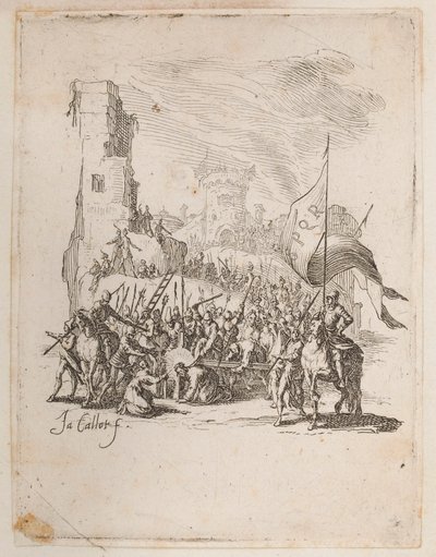 Cristo che porta la croce, n. 10 di 11 da La Petite Passion da Jacques Callot