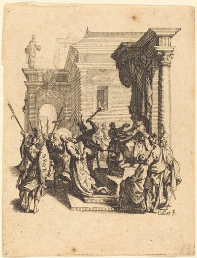 Cristo condannato a morte da Pilato da Jacques Callot
