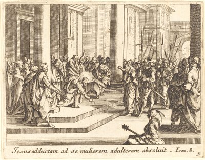 Cristo e la Donna Colta in Adulterio da Jacques Callot
