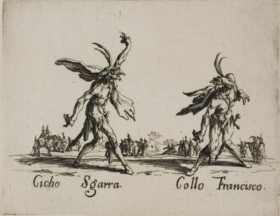 Cicho Sgarra - Collo Francisco, plate 6 from Balli di Sfessania da Jacques Callot