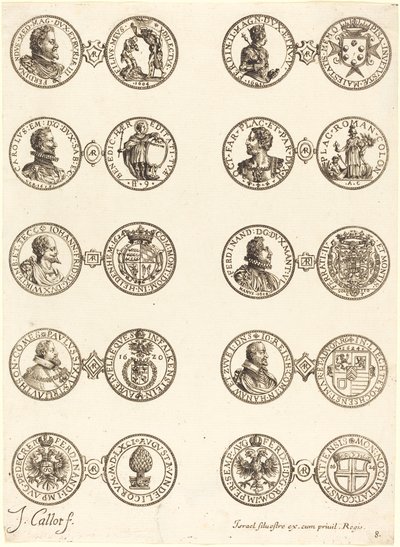 Monete [tavola 8] da Jacques Callot