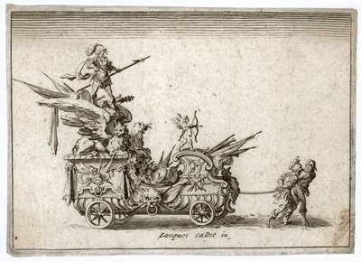 Combattimento alla barriera. Incisione Un carro. Meaume 490-503 ... (incisione) da Jacques Callot