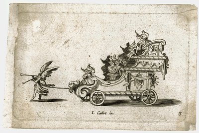 Combattimento alla barriera: un carro ... (incisione) da Jacques Callot