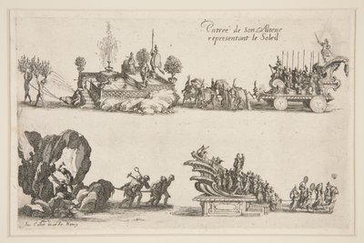 Combattimento alla Barriera, Entrata di sua Altezza (Carlo IV) rappresentante il Sole da Jacques Callot