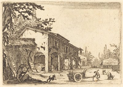 Cortile di una fattoria da Jacques Callot