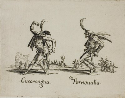 Cucorongna - Pernovalla, plate 2 from Balli di Sfessania da Jacques Callot