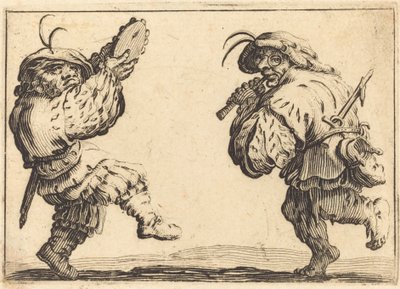 Ballerini con flauto e tamburello da Jacques Callot