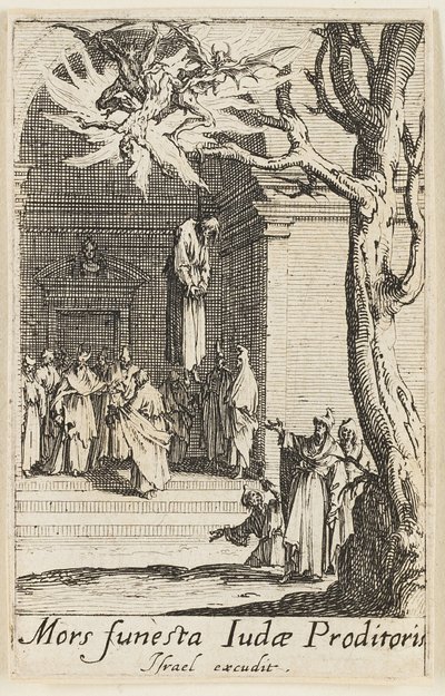 Morte di Giuda, tavola quattordici da I martiri degli apostoli da Jacques Callot