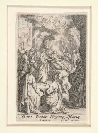 Morte della Vergine, n. 11 da La vita della Vergine da Jacques Callot