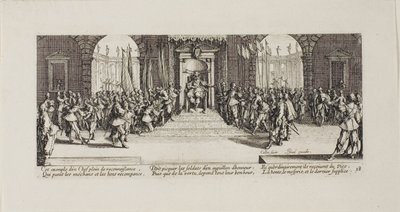 Distribuzione delle ricompense, tavola diciotto da Le Miserie della Guerra da Jacques Callot