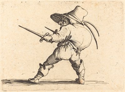 Duellante con spada e pugnale da Jacques Callot