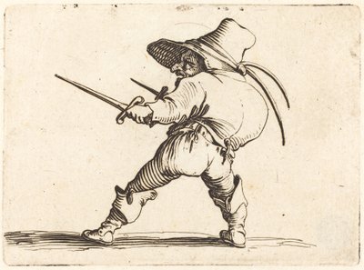 Duellante con spada e pugnale da Jacques Callot