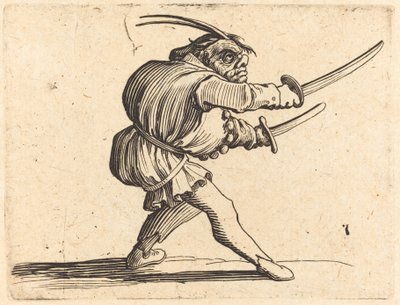 Duellante con due sciabole da Jacques Callot