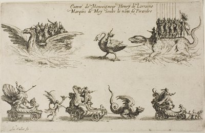 Ingresso di Monseigneur Henry de Lorraine, Marchese de Moy, sotto il nome di Pirandre, da Il Combattimento alla Barriera da Jacques Callot