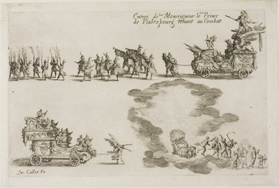 Ingresso del Monseigneur il Principe di Phalsbourg, Difensore nel Combattimento, dal Combattimento alla Barriera da Jacques Callot