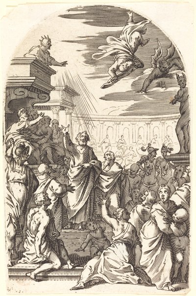 Caduta di Simone il Mago da Jacques Callot