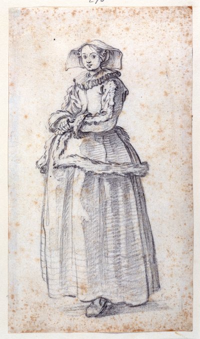 Figura con Abito Rifinito in Pelliccia da Jacques Callot