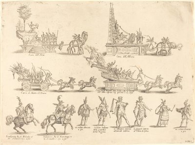 Carri allegorici e partecipanti da Jacques Callot