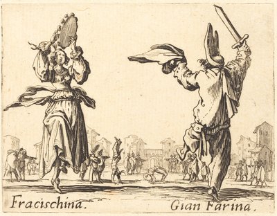 Fracischina e Gian Farina, c. 1622 da Jacques Callot