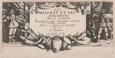 Frontespizio per Le grandi miserie della guerra da Jacques Callot