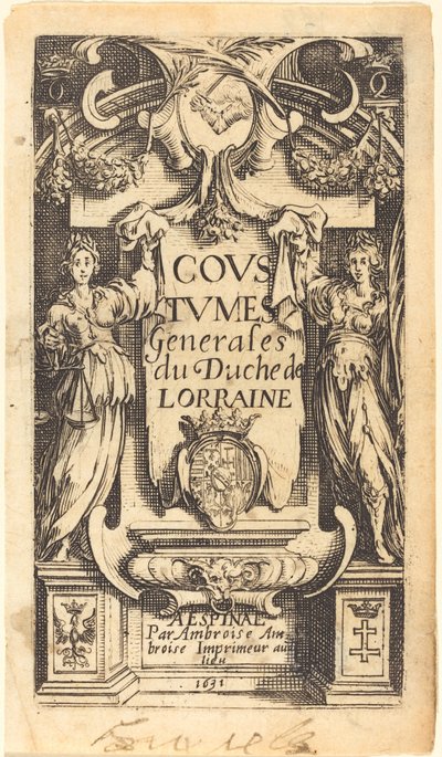 Frontespizio per "Le usanze della Lorena" da Jacques Callot