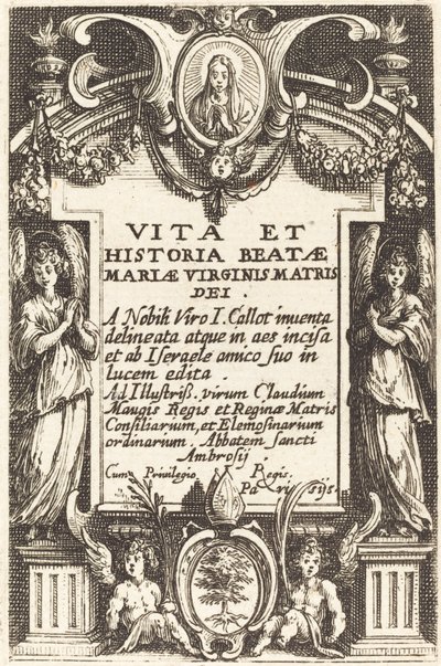 Frontespizio per "La vita della Vergine" da Jacques Callot