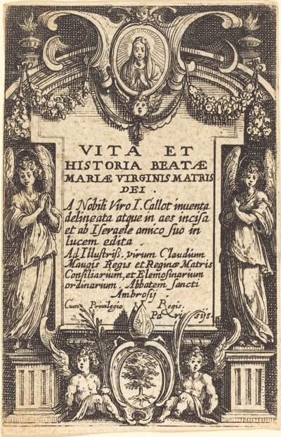 Frontespizio per "La Vita della Vergine" da Jacques Callot