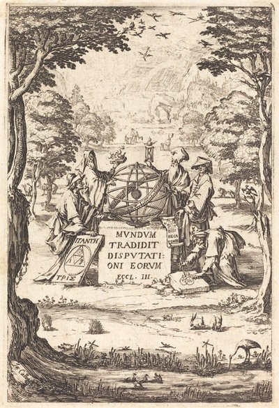 Frontespizio per la Sacra Cosmologia (Titolo con Astrologi) da Jacques Callot