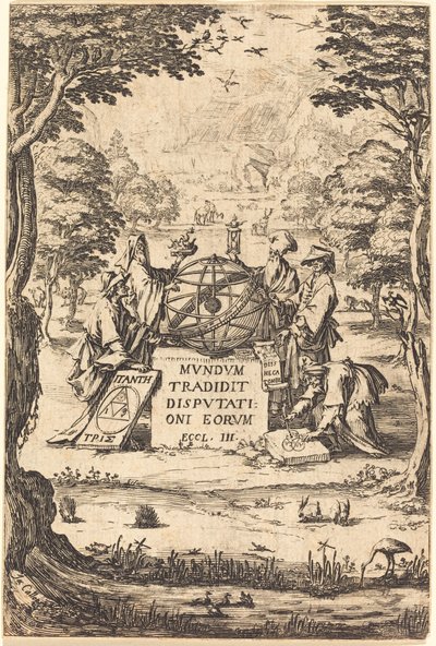 Frontespizio per la Sacra Cosmologia con astrologi da Jacques Callot