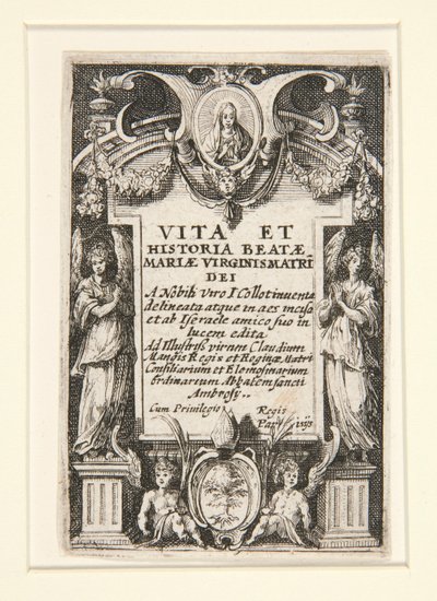 Frontespizio, n. 1 da La vita della Vergine da Jacques Callot