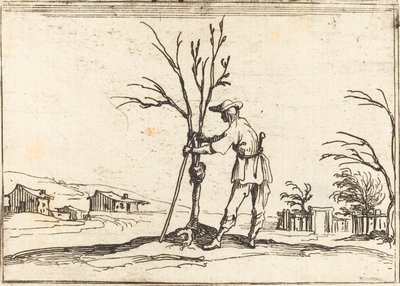 Giardiniere che pota un albero da Jacques Callot