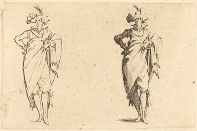 Gentiluomo Visto di Fronte con Mano sul Fianco da Jacques Callot
