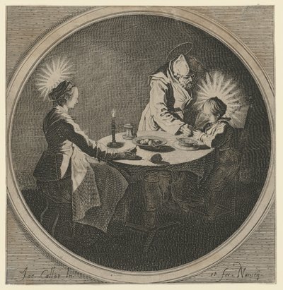 Sacra Famiglia a tavola da Jacques Callot