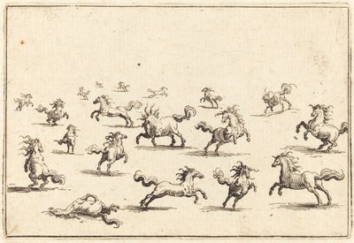 Cavalli al galoppo da Jacques Callot