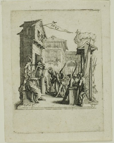 Gesù Davanti a Caifa, dalla Piccola Passione da Jacques Callot