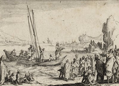 Gesù che predica sul mare, 1635 da Jacques Callot