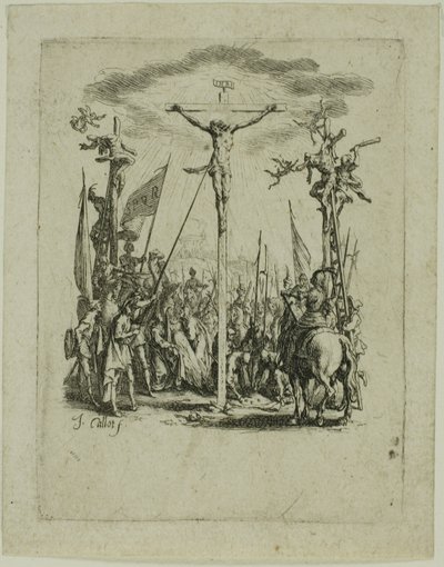 Gesù è trafitto da una lancia, da La piccola passione da Jacques Callot