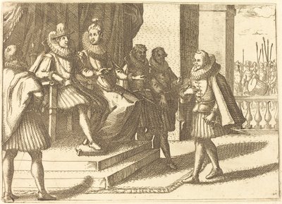 Re e regina in consultazione sui turchi da Jacques Callot