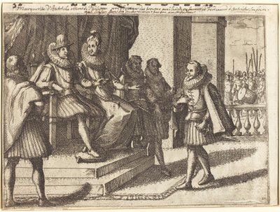 Re e regina in consultazione sui turchi (recto) da Jacques Callot