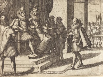 Re e Regina in consultazione sui Turchi [recto], 1612 da Jacques Callot