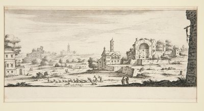 Paesaggio con grandi edifici da Jacques Callot