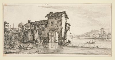 Le moulin à eau, da Paesaggi per Giovanni de Medici da Jacques Callot