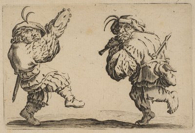 I ballerini con il flauto e il tamburello, 1617-20 da Jacques Callot