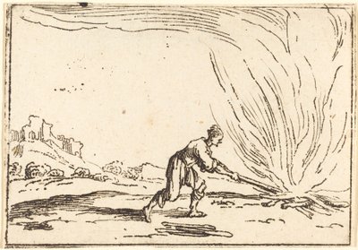 Uomo che Assiste a un Incendio da Jacques Callot