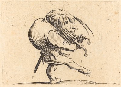 Uomo che raschia una griglia da Jacques Callot