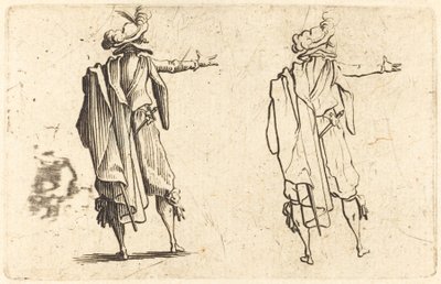 Uomo visto da dietro con il braccio destro esteso da Jacques Callot