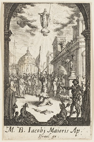 Martirio di San Giovanni Maggiore, quarta tavola da I martiri degli Apostoli da Jacques Callot