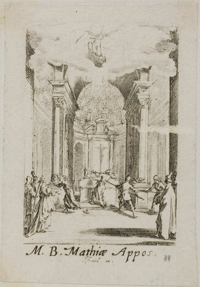Martirio di san Mattia, tavola undici da I martiri degli apostoli da Jacques Callot