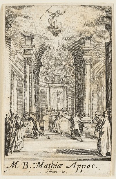 Martirio di san Mattia, tavola undici da I martiri degli apostoli da Jacques Callot